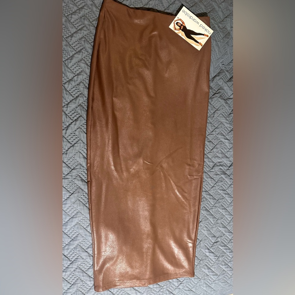 Naked Wardrobe Brown Maxi Skirt